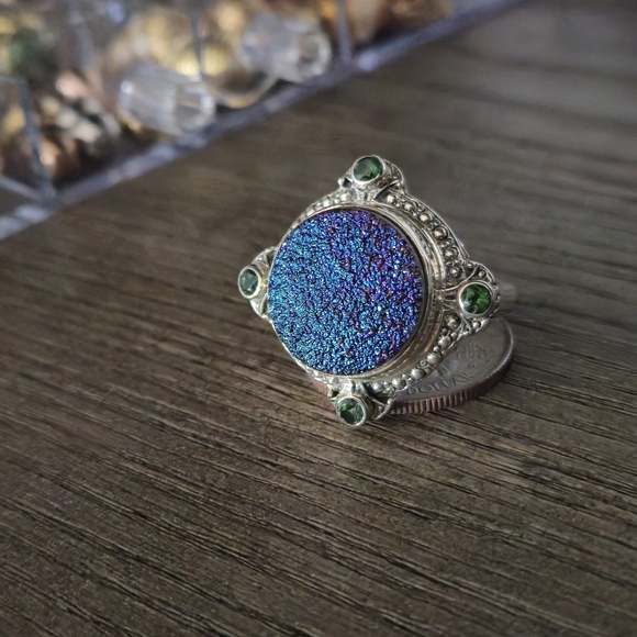 Nicky Butler RAJ LIMITED EDITION Druzy Quartz NB 925 Sterling Silver Ring Size 9 - Picture 4 of 16